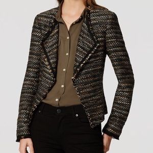Ann Taylor Loft Draped Fringe Tweed Jacket Size 6